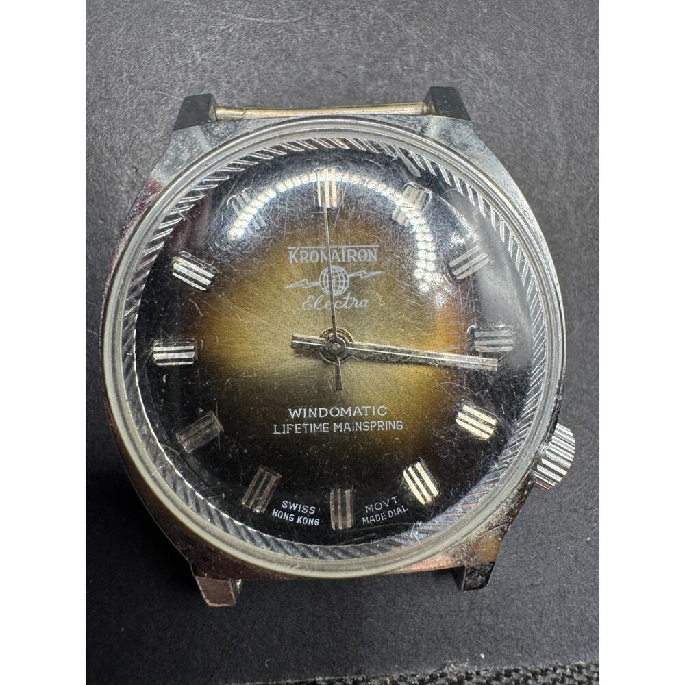 Vintage Kronatron Electra Windowmatic Lifetime Mainspring Men's Wristwatch